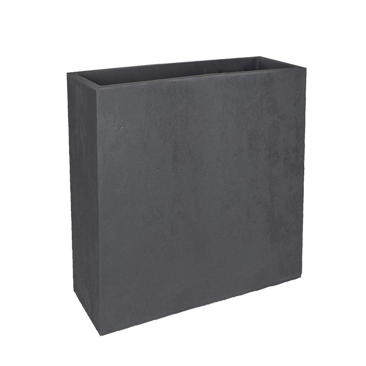 Eda Jardinière rectangulaire Loft L Basalt Décor Béton 46 L - Gris anthracite - Eda