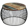 Voir la diapositive 1 : VIDAXL Table basse ronde 68x37 cm Bois de recuperation massif