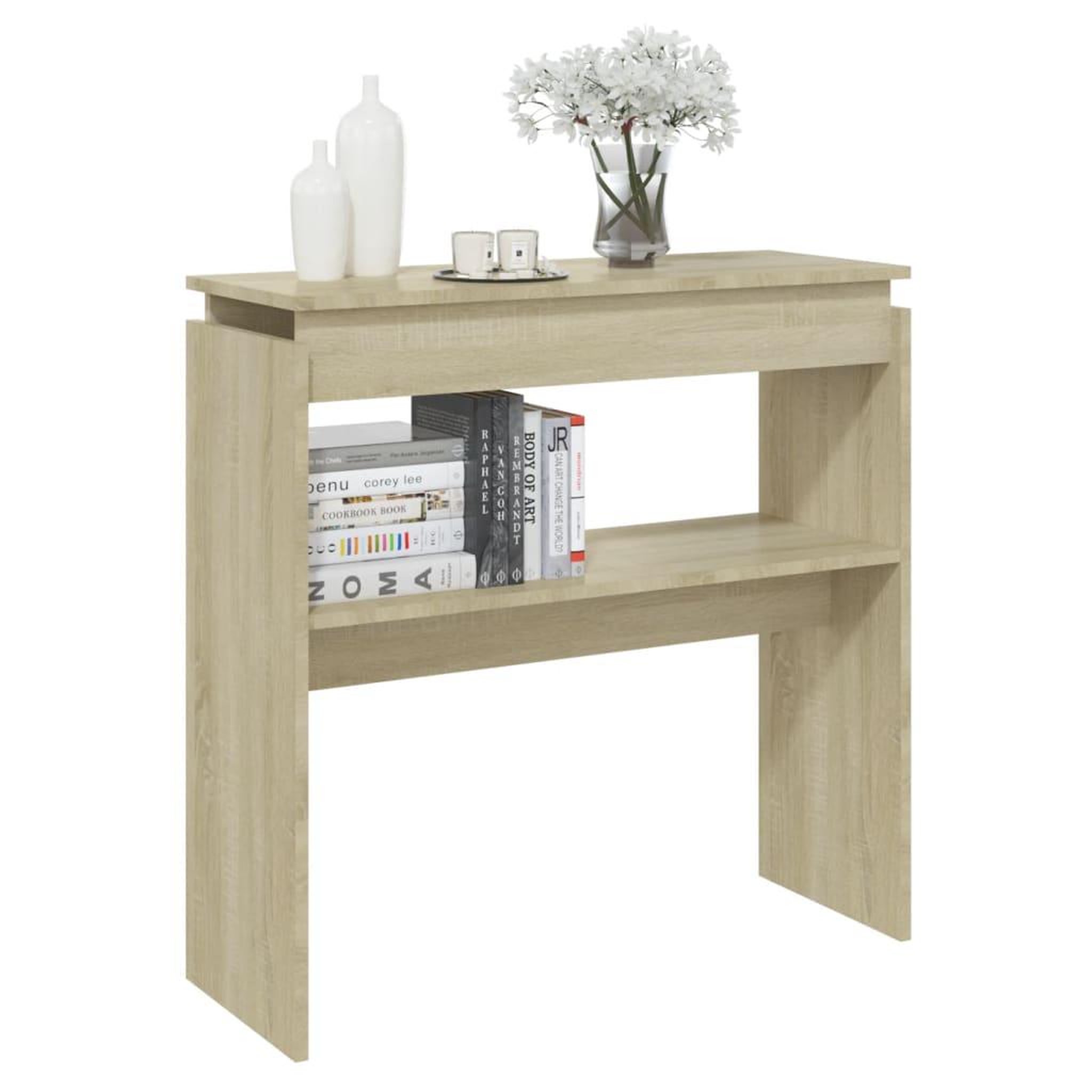 Voir la diapositive 3 : VIDAXL Table console chene sonoma 80x30x80 cm bois d'ingenierie