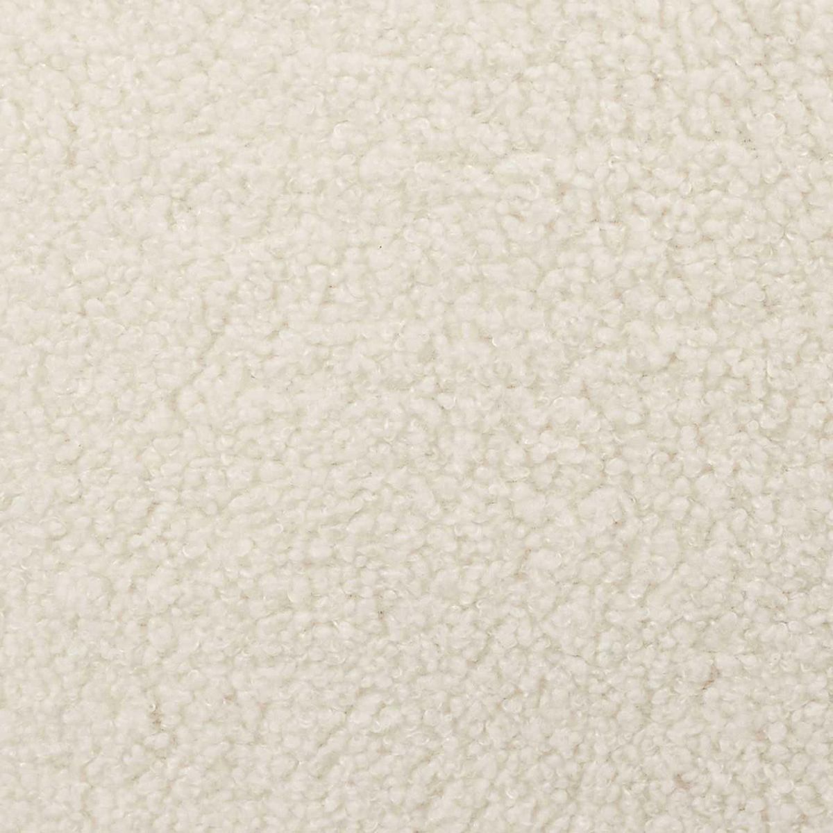 TOILINUX Lot de 2 Fauteuils de table assise bouclette Loki en contreplaqué et polyester - Beige et Blanc