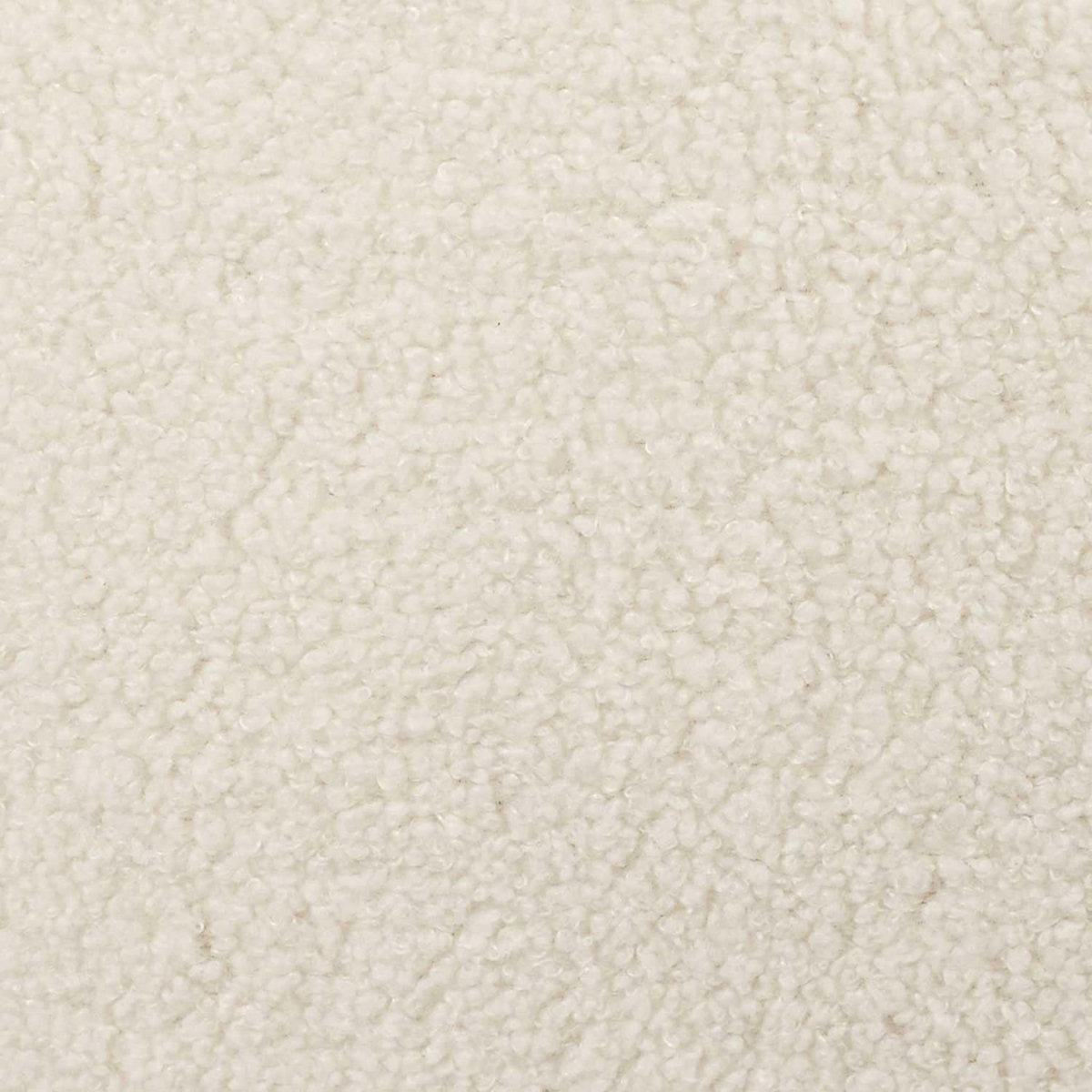 TOILINUX Lot de 2 Fauteuils de table assise bouclette Loki en contreplaqué et polyester - Beige et Blanc