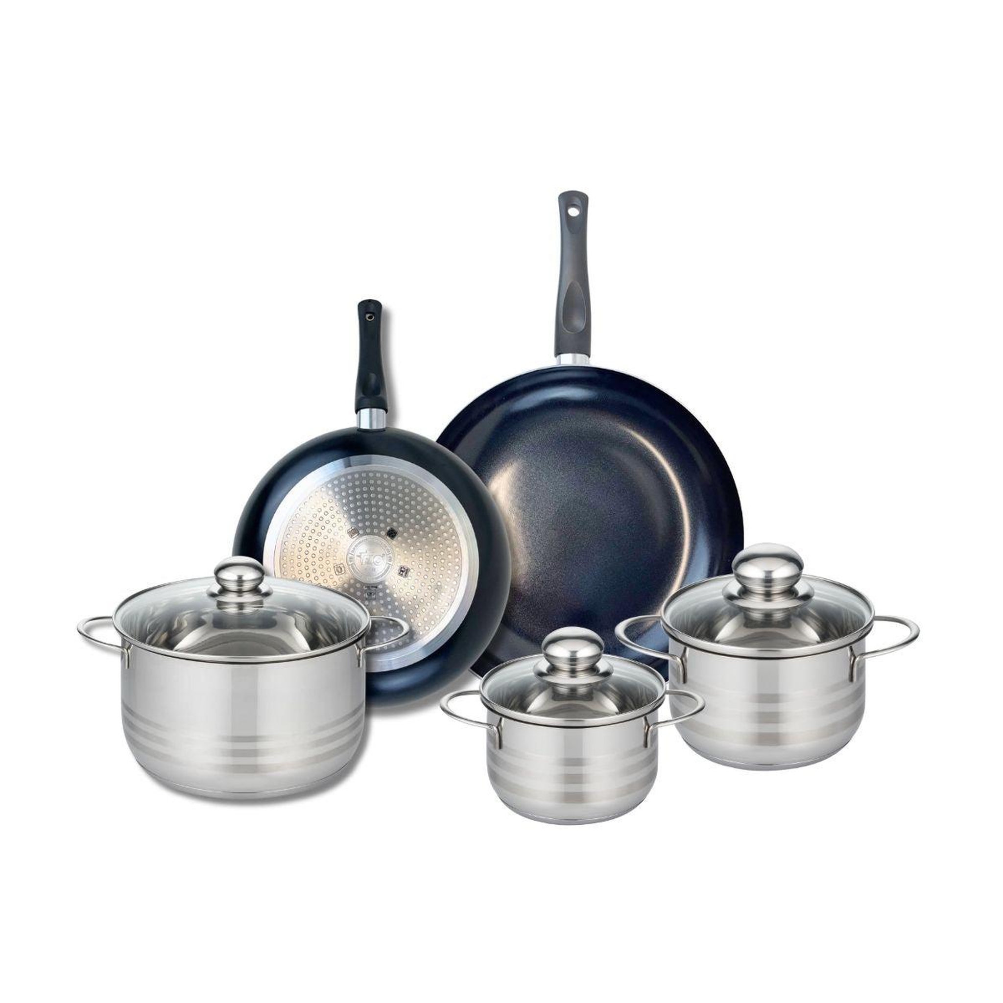 ELO Ensemble de 2 poêles de cuisson 24 et 28 cm et 3 faitouts 14, 16 et 20 cm elo prima brillant