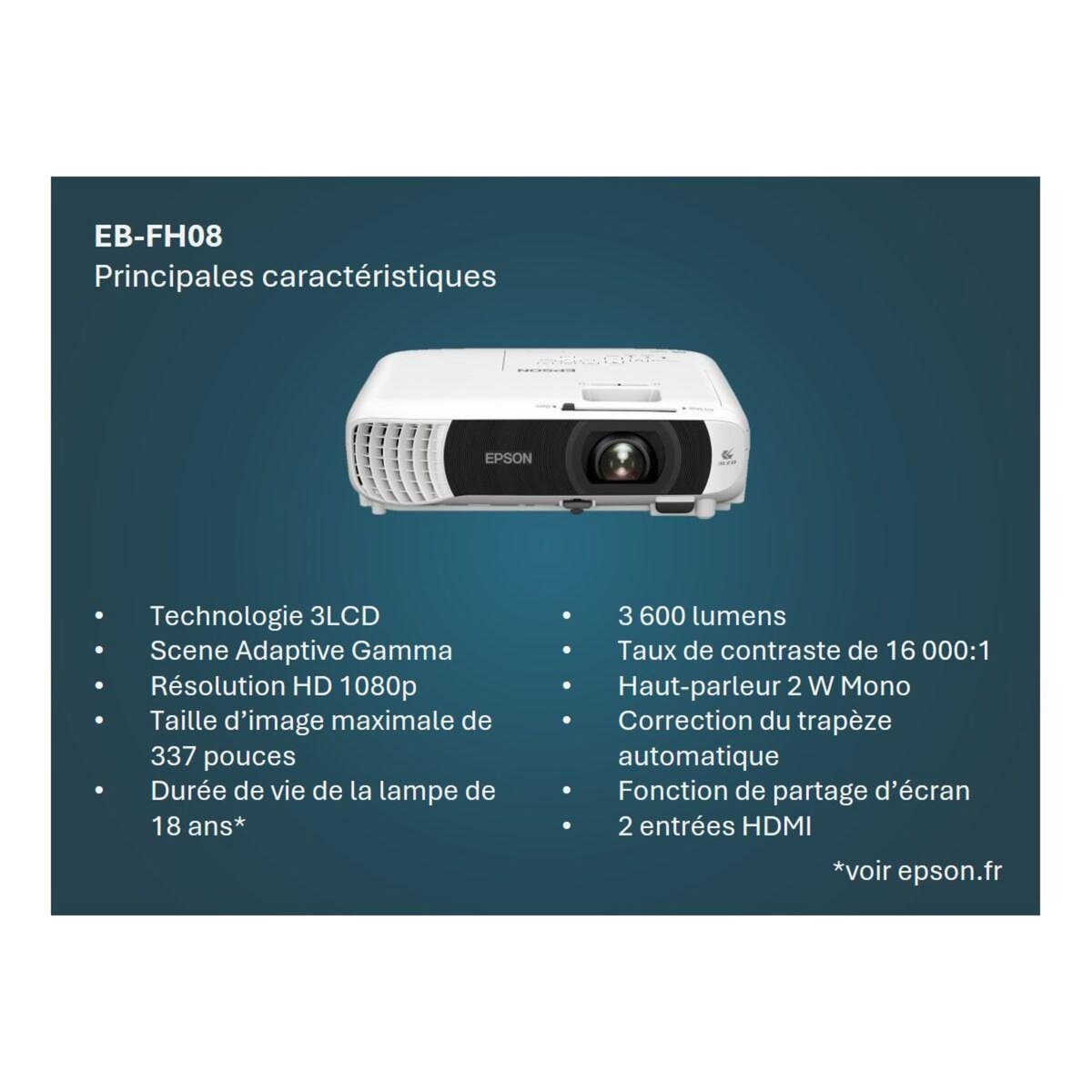 Epson Vidéoprojecteur home cinéma EB-FH08