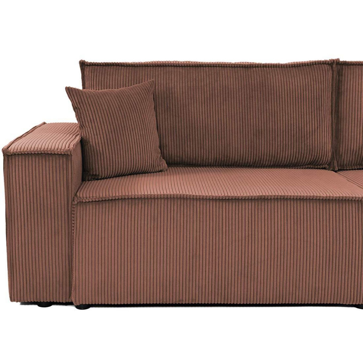 BEST MOBILIER Cezanne - canapé droit 3 places convertible avec coffre en velours côtelé