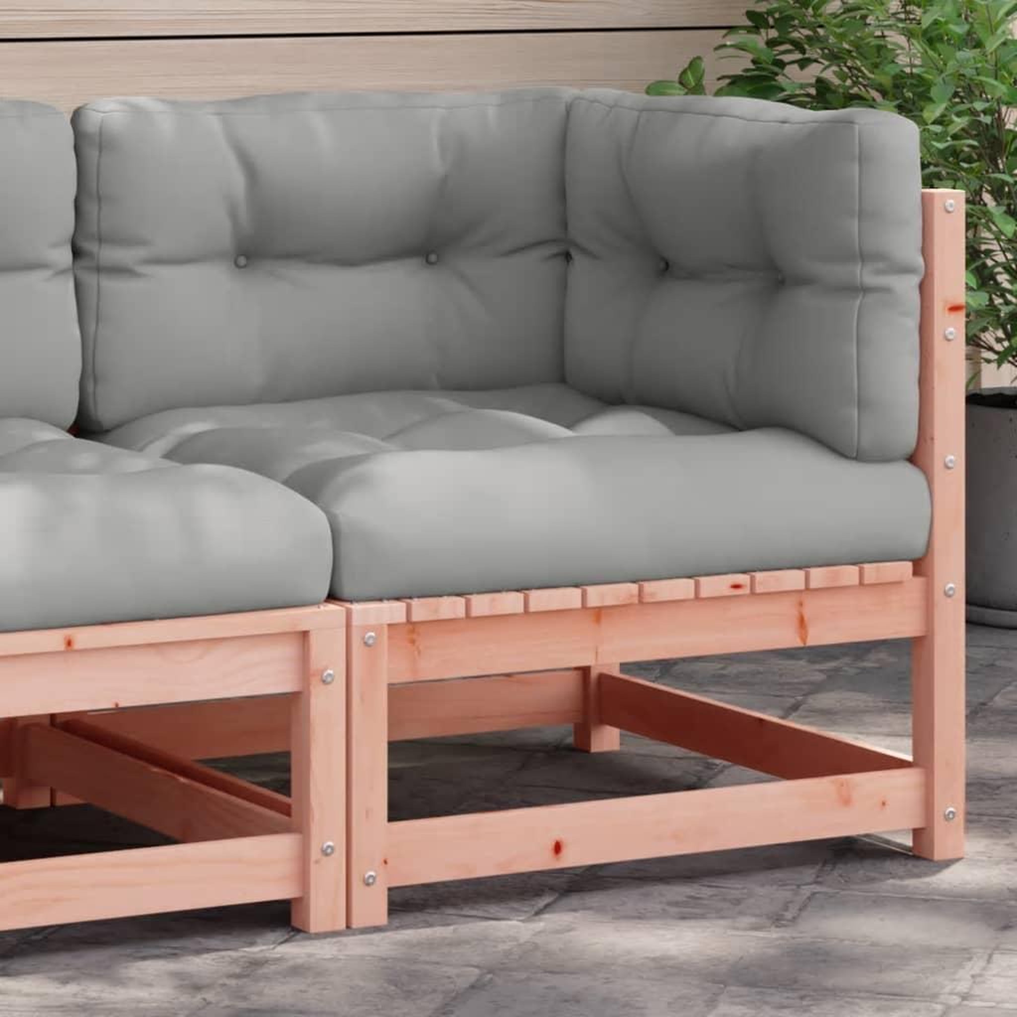 VIDAXL Canape d'angle de jardin avec coussins bois massif douglas
