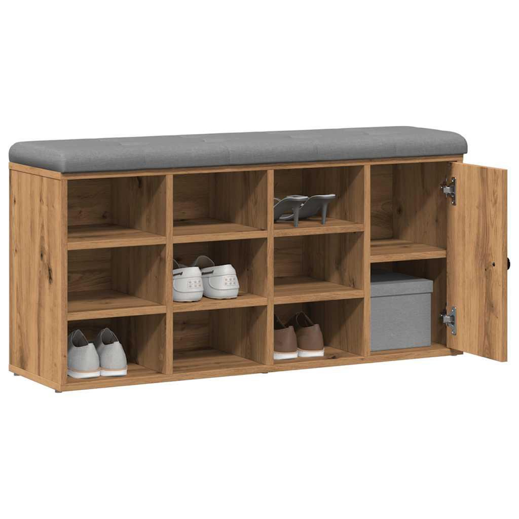 Voir la diapositive 3 : VIDAXL Banc a chaussures chene artisanal 102x32x50cm bois d'ingenierie