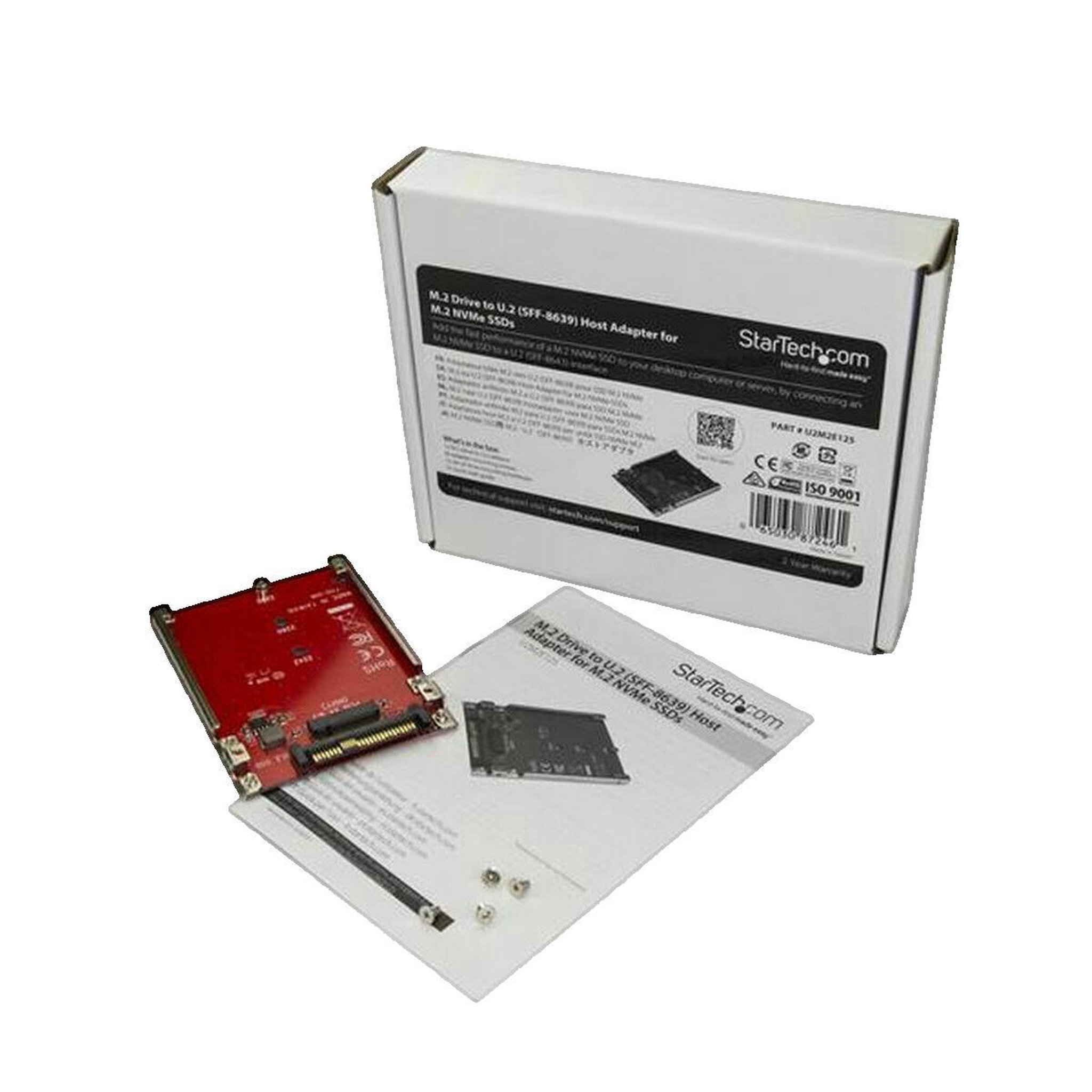 Voir la diapositive 3 : Startech Adaptateur PCIe M.2 à U.2 StarTech rouge
