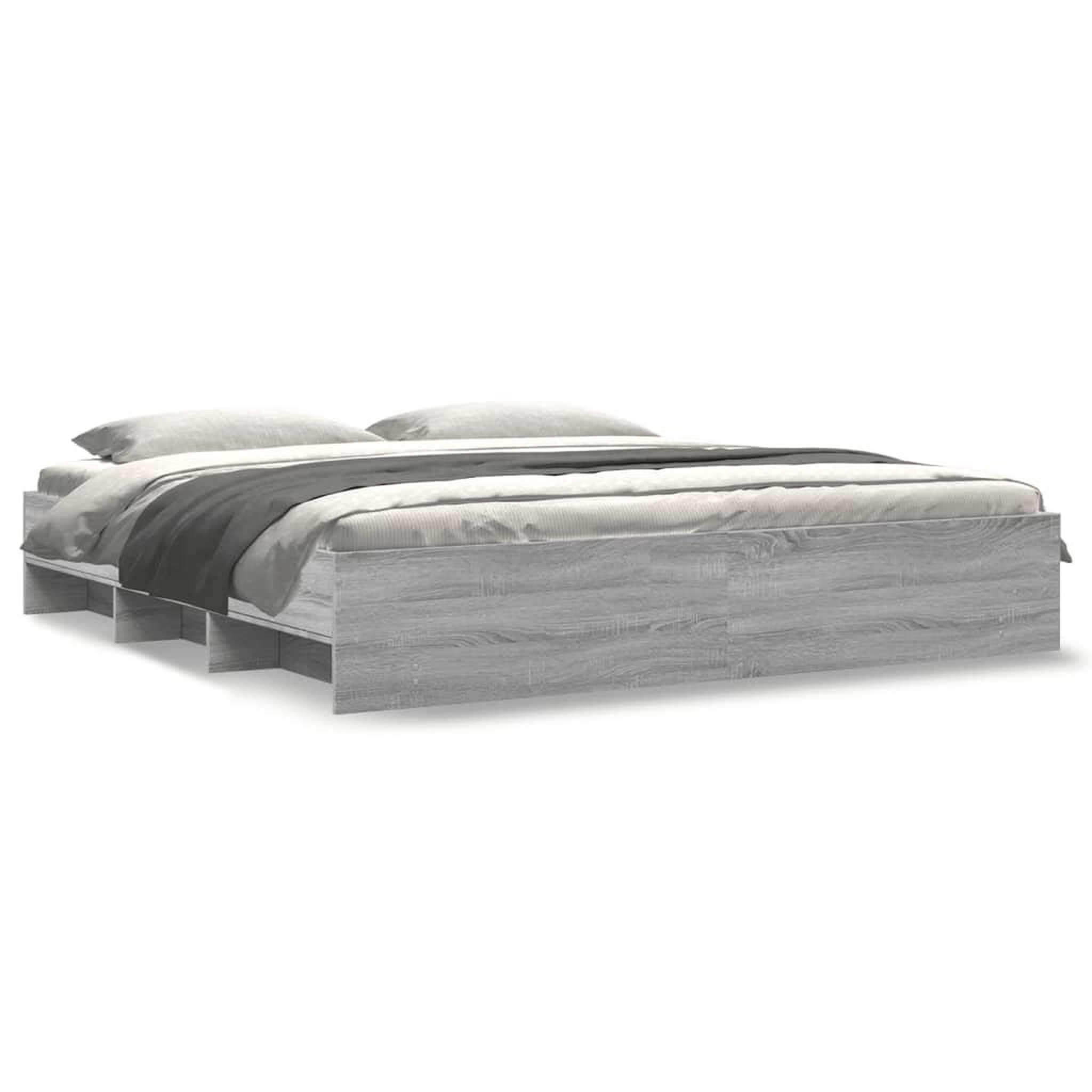 Voir la diapositive 2 : VIDAXL Cadre de lit sans matelas sonoma gris 180x200 cm
