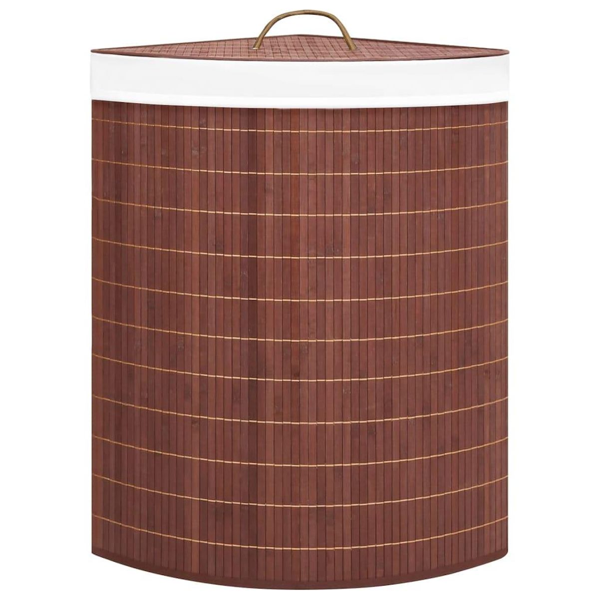 VIDAXL Panier a linge d'angle Bambou Marron 60 L