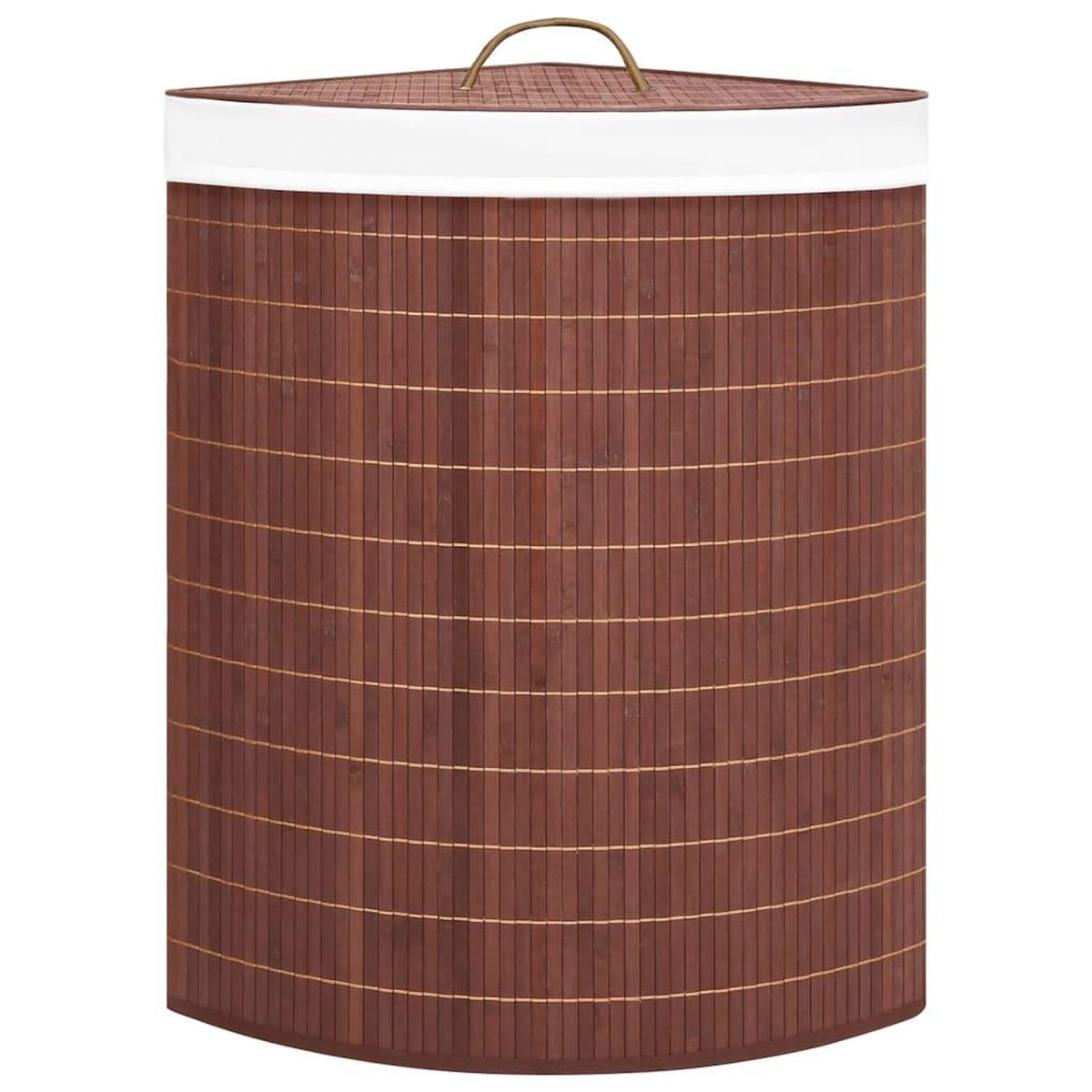 VIDAXL Panier a linge d'angle Bambou Marron 60 L