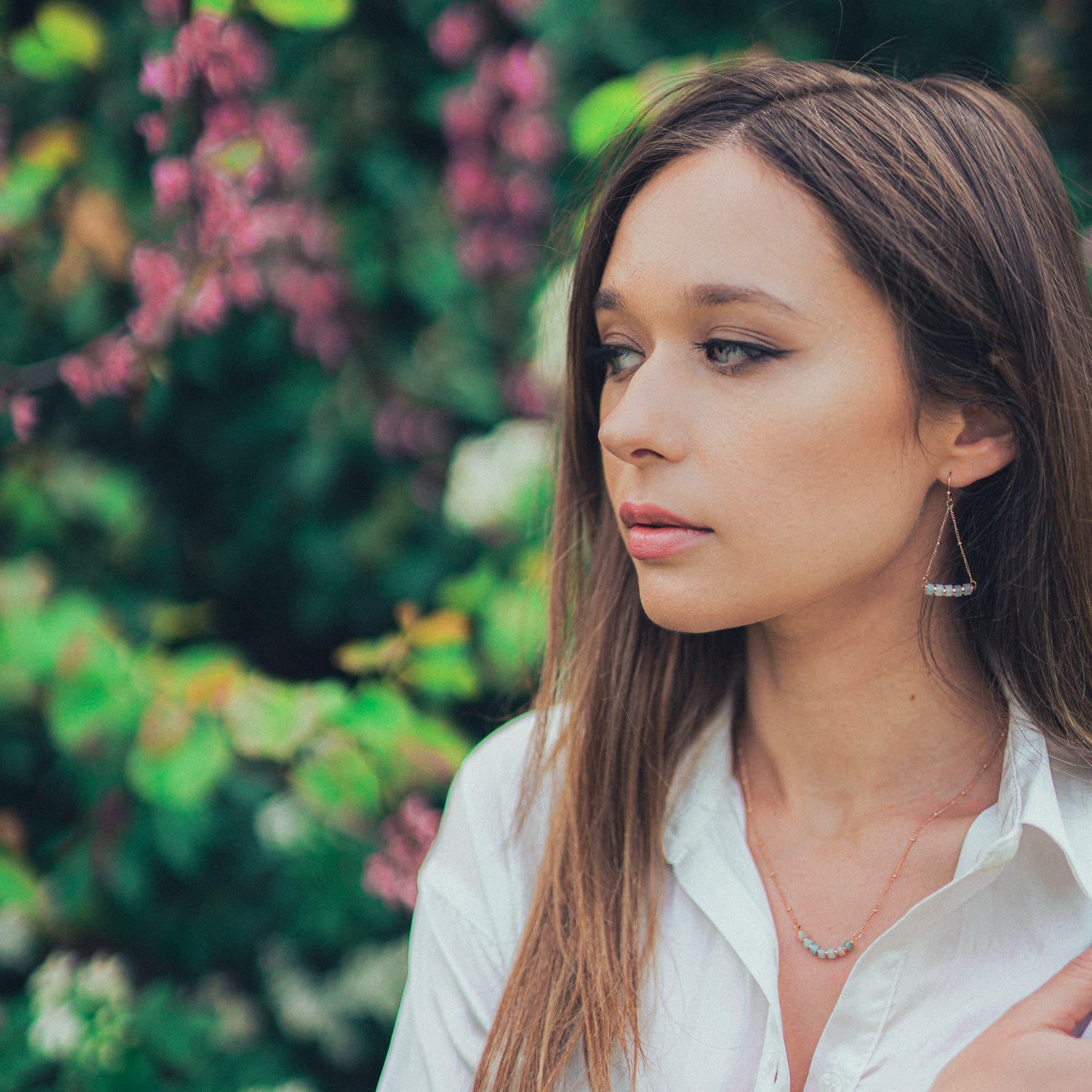 Voir la diapositive 6 : SLOYA Boucles d'oreilles Piana en pierres Amazonite