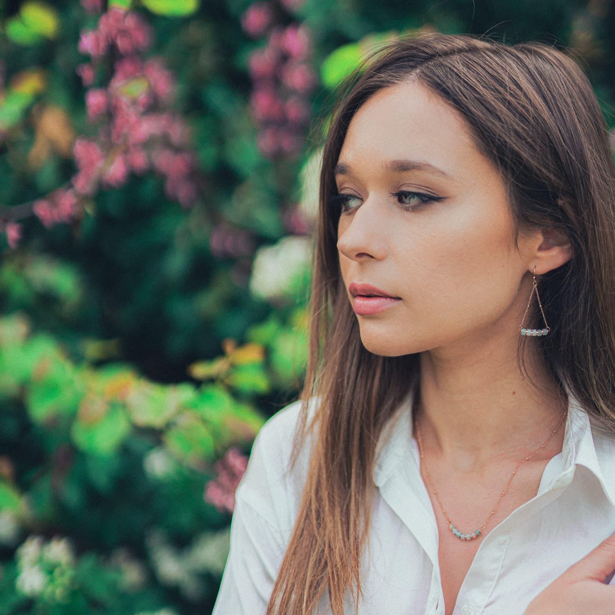 SLOYA Boucles d'oreilles Piana en pierres Amazonite