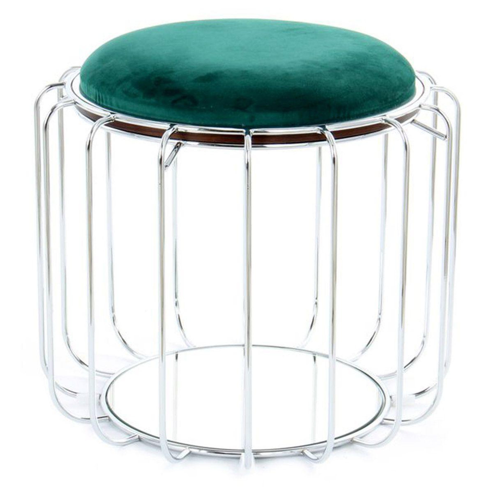 Paris Prix Pouf & table d'appoint  comfortable  50cm vert & argent