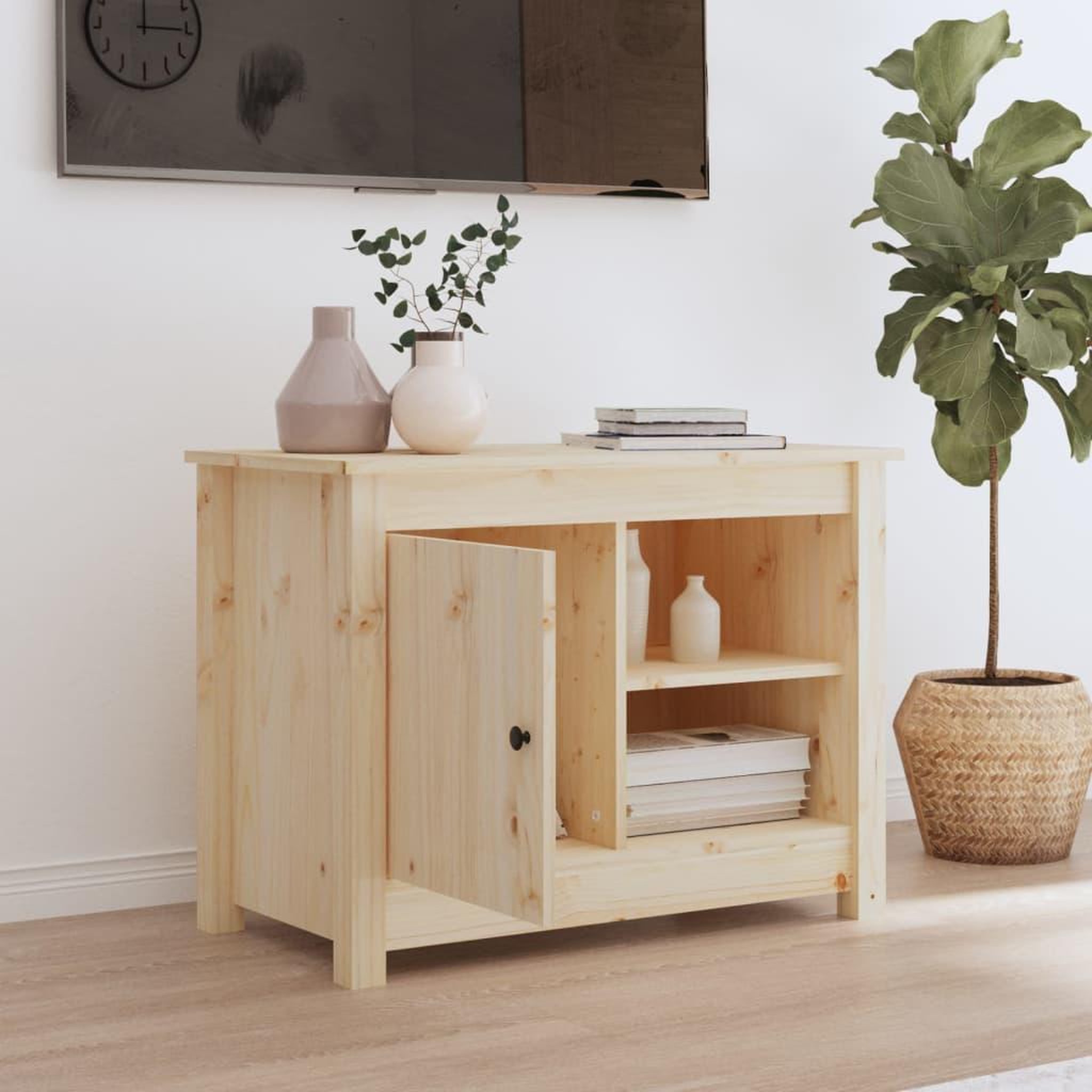 Voir la diapositive 3 : VIDAXL Meuble TV 70x36,5x52 cm Bois de pin massif