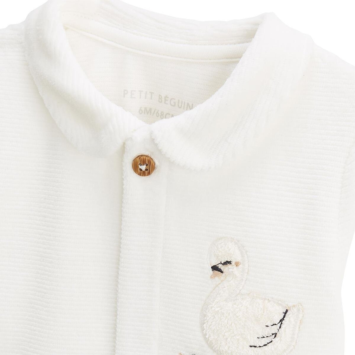 Petit Béguin Ensemble gilet et pantalon bébé en velours Perle