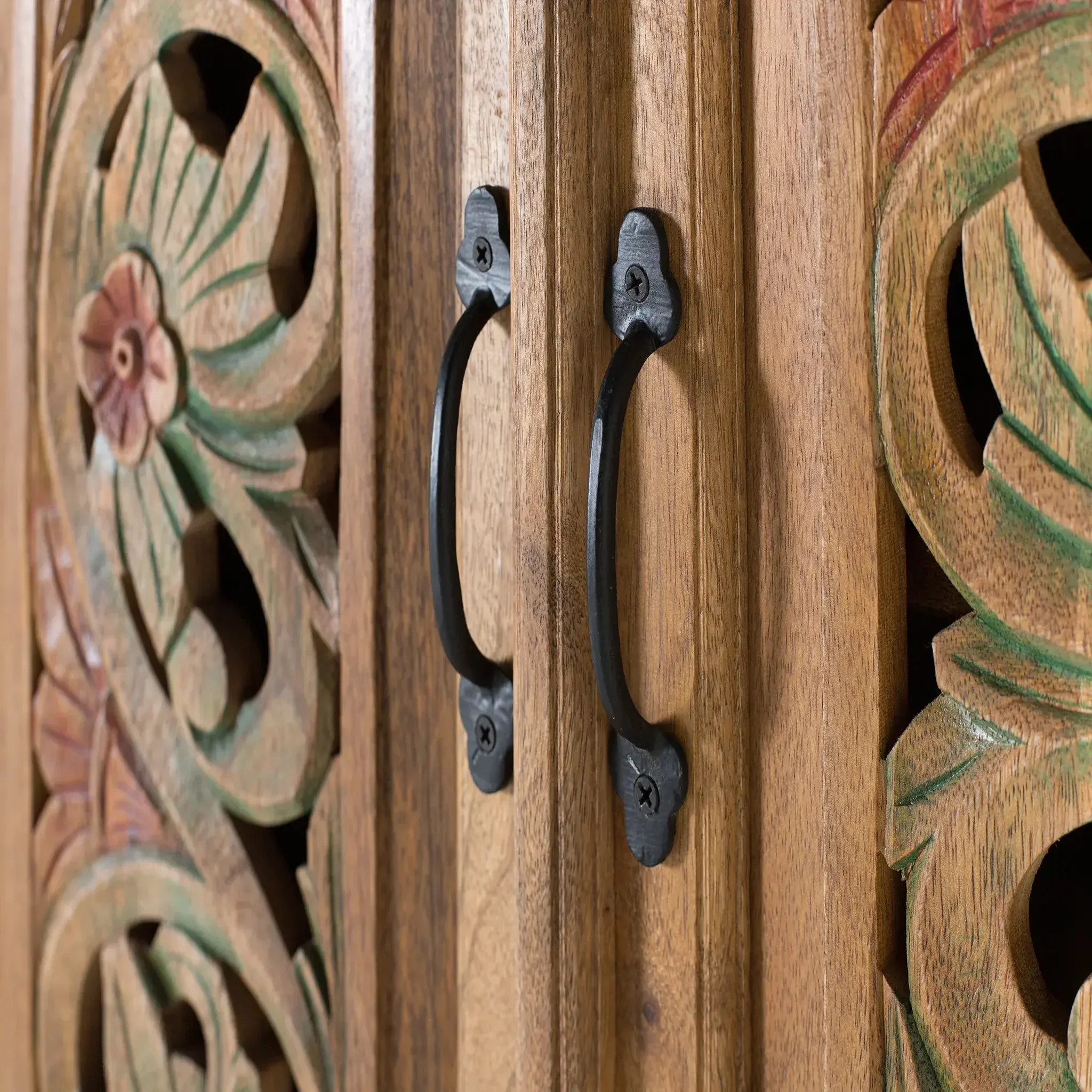 Voir la diapositive 4 : GINER Y COLOMER SL Armoire en bois de manguier 85 cm style colonial ethnique