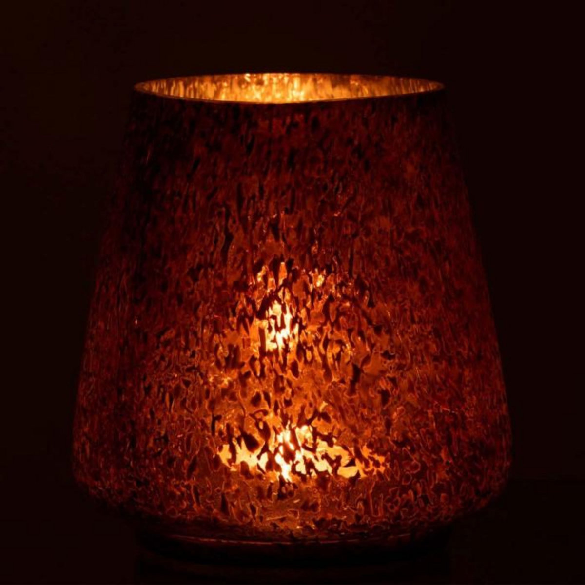 Paris Prix Photophore Design en Verre  Arrondi  16cm Marron