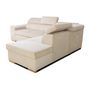 Voir la diapositive 3 : DAYTON Canapé d'angle convertible réversible 5 places DAYTONA - Velours côtelé beige - Coffre de rangement - L 260 x H 94 x P 216 c