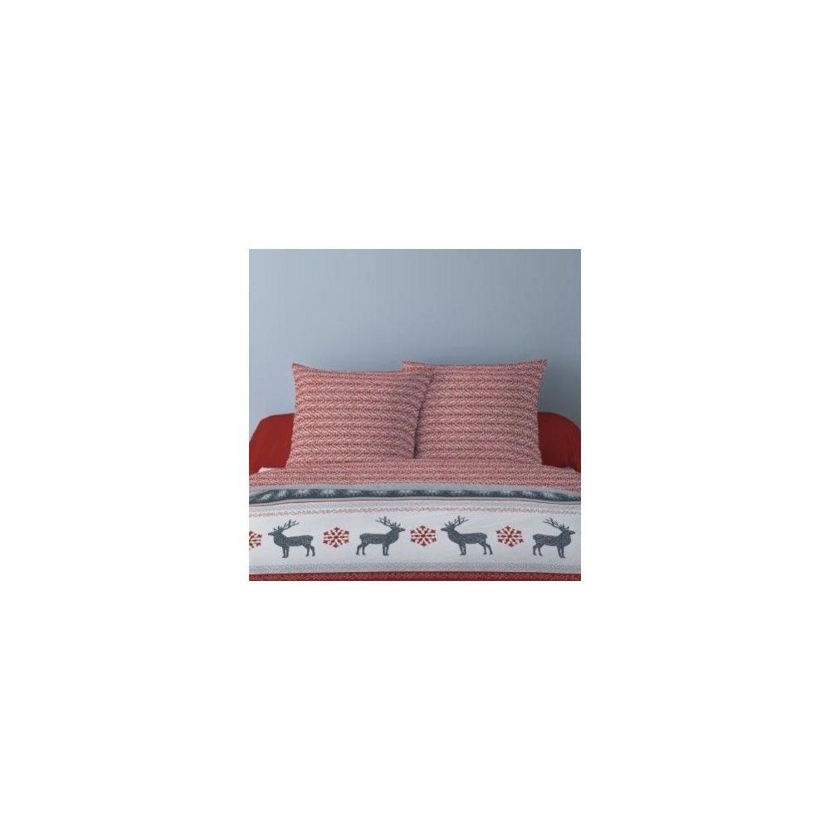 Dourev Housse de couette 260x240 FENRIS Rouge + 2 taies matière Polaire