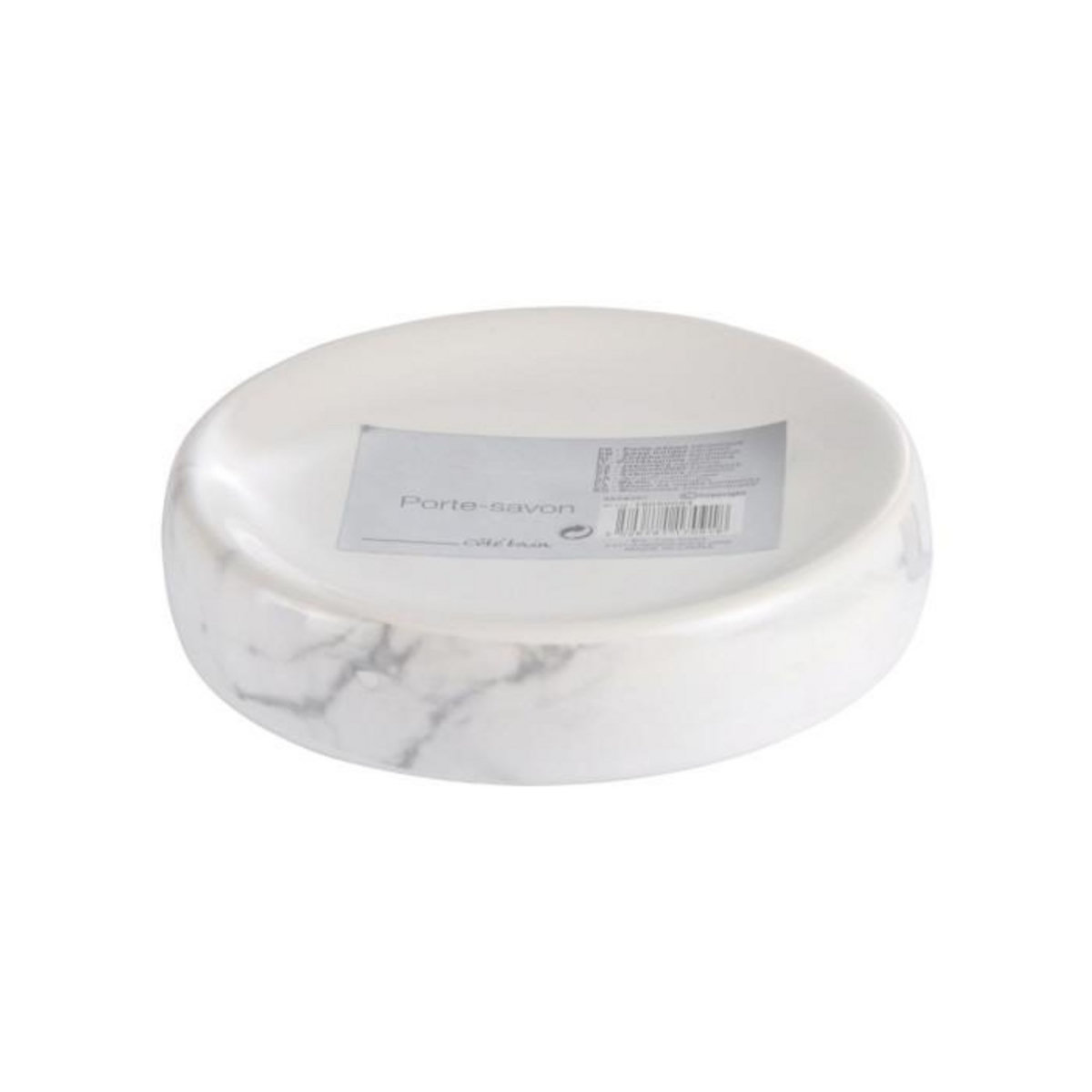 Paris Prix Porte Savon en Céramique  Effet Marbre  11cm Blanc