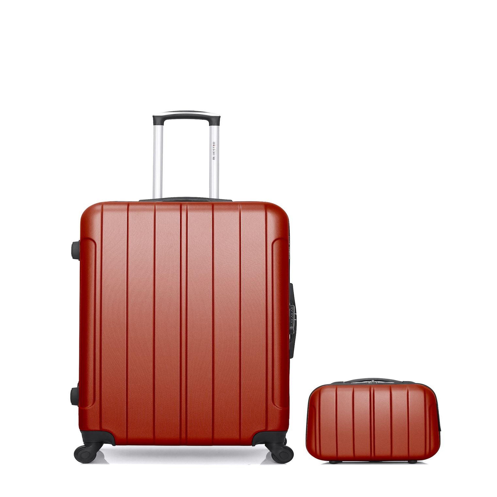 BLUESTAR BLUESTAR - LOT DE 2 - Valises grand format et vanity NAPOLI. Coloris disponibles : Rouge, Rose, Gris