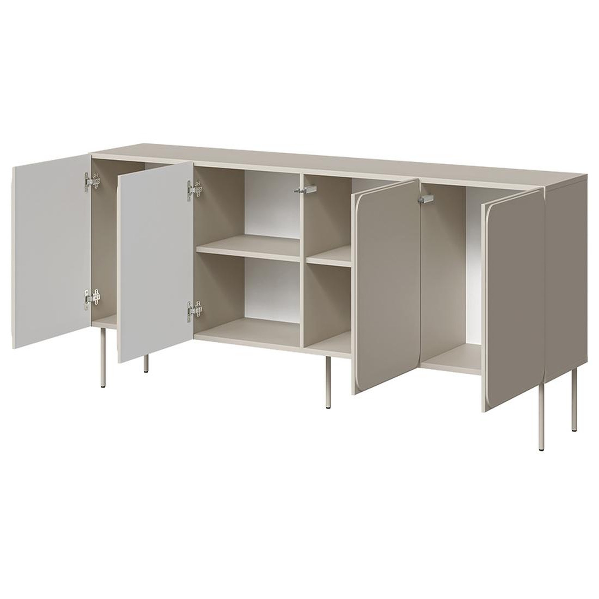 Voir la diapositive 3 : BEST MOBILIER Elvis - buffet bas 200 cm - 4 portes