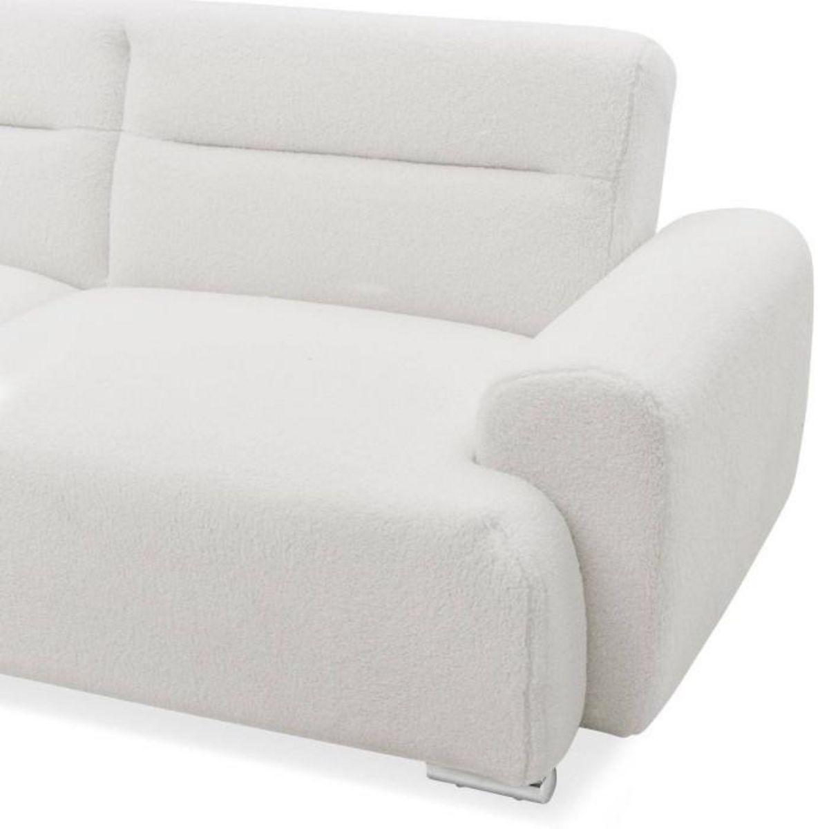 Paris Prix Canapé Convertible 3 Places Bouclette  Trey  223cm Crème