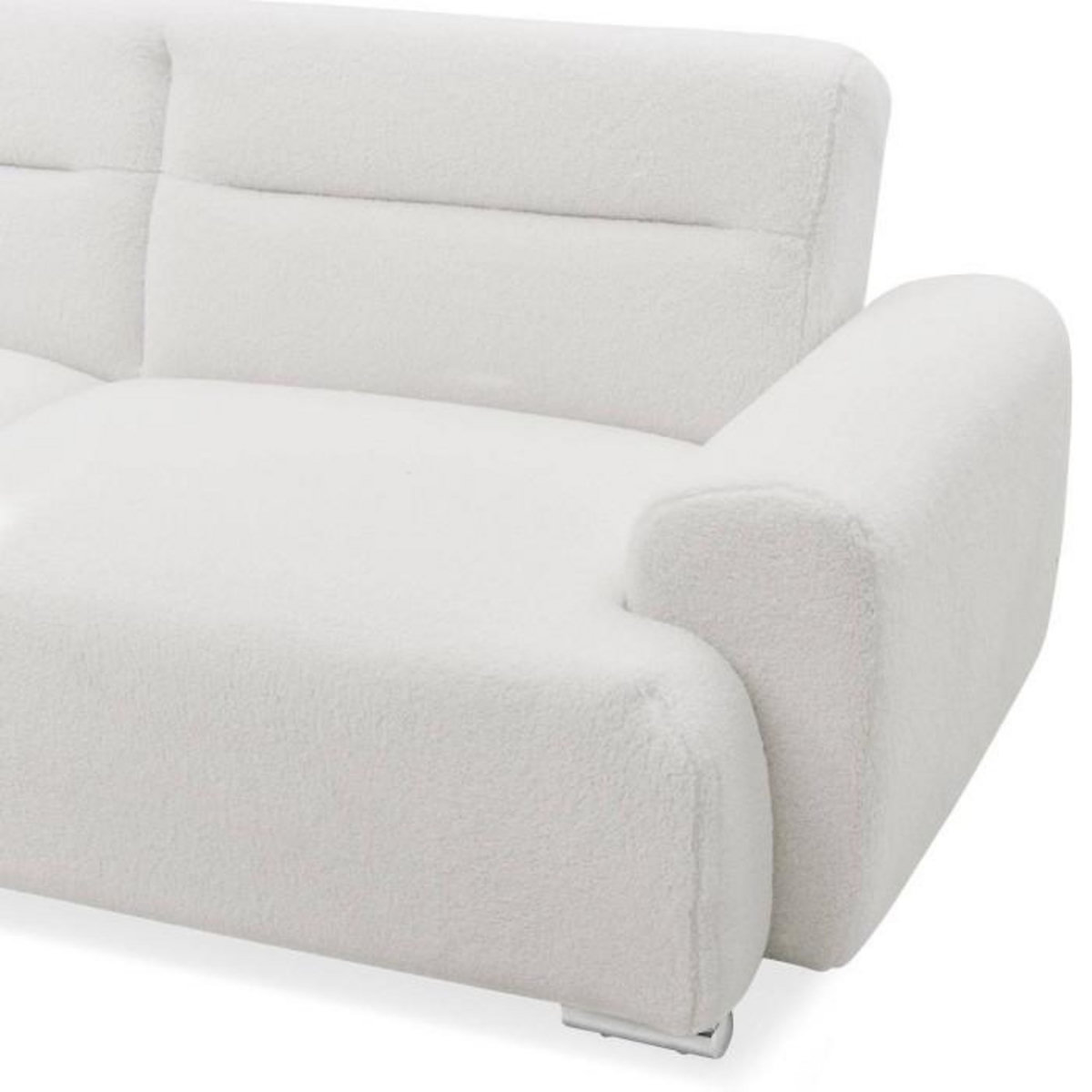 Paris Prix Canapé Convertible 3 Places Bouclette  Trey  223cm Crème