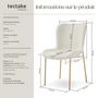 Voir la diapositive 6 : tectake Chaise rembourrée forme ergonomique avec dossier haut Bouclette blanc/doré Lot de 6
