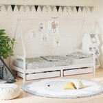 VIDAXL Cadre de lit enfant tiroirs blanc 80x200 cm bois de pin massif