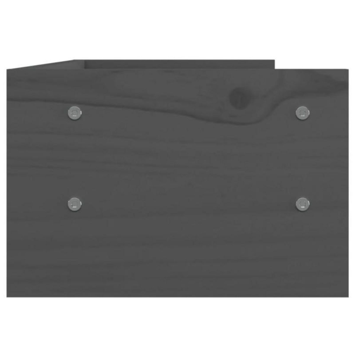 VIDAXL Support de moniteur Gris 50x24x16 cm Bois de pin solide