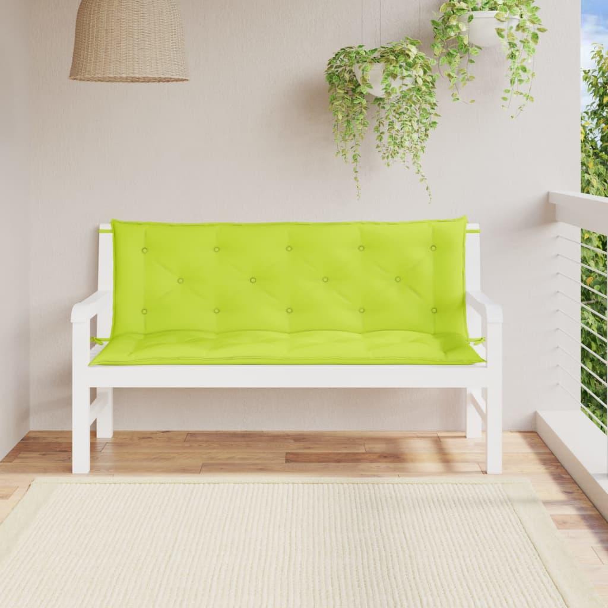 VIDAXL Coussins de banc de jardin lot de 2 vert vif tissu Oxford