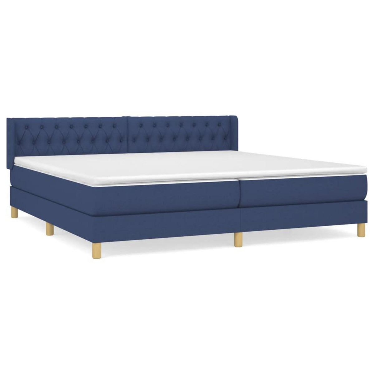 VIDAXL Sommier a lattes de lit avec matelas Bleu 200x200 cm Tissu