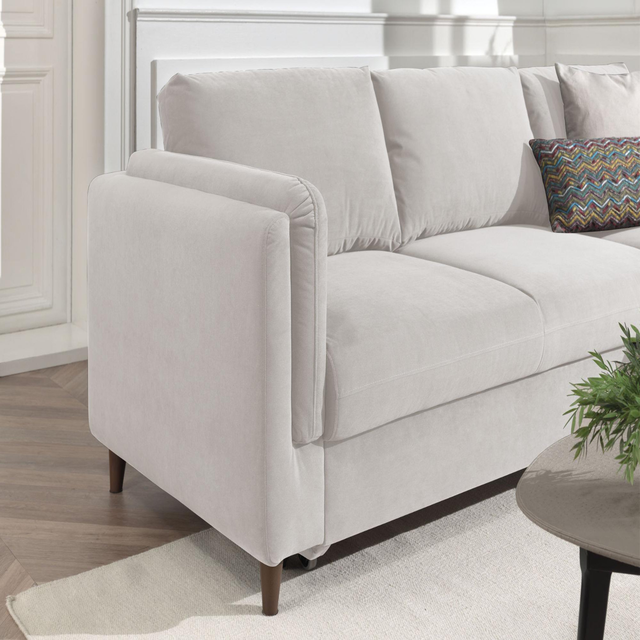 Voir la diapositive 5 : BEST MOBILIER Brooke - canapé d'angle droit - convertible avec coffre - 4 places - en velours
