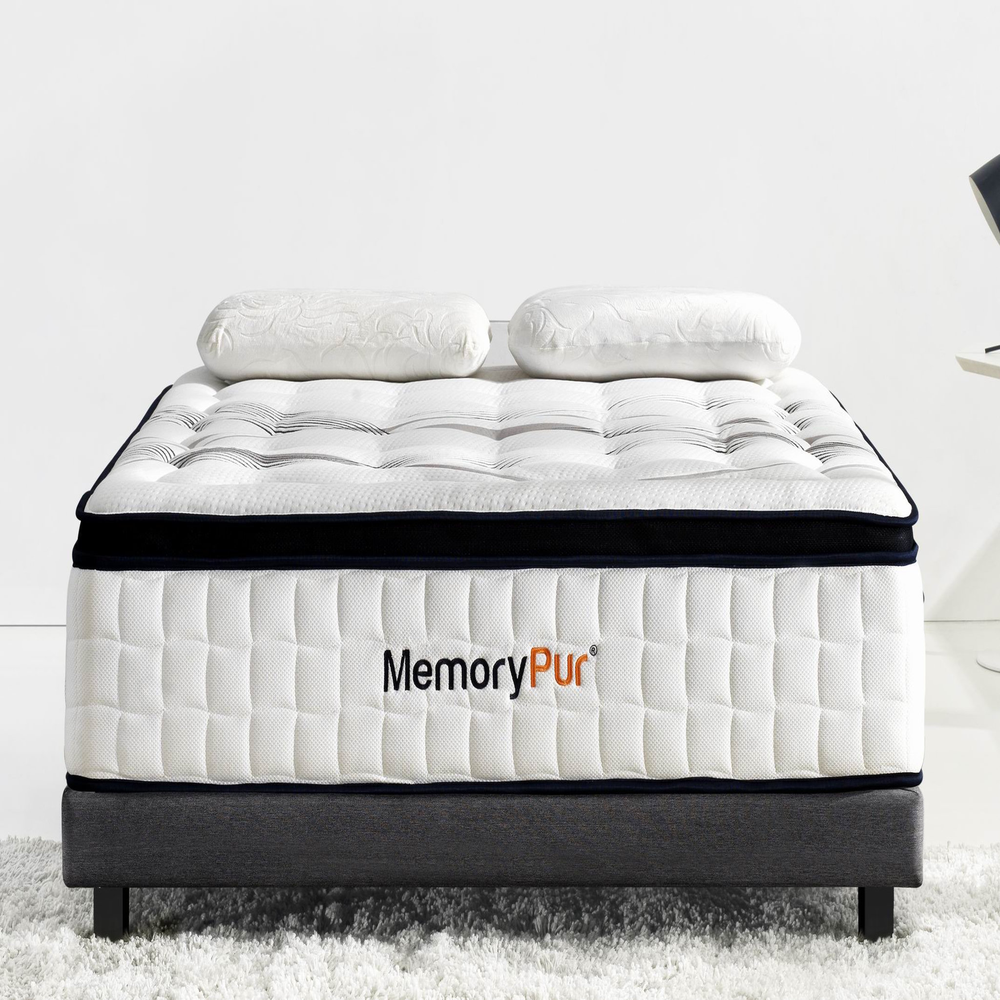 Voir la diapositive 2 : MemoryPur Ensemble matelas ressorts ensachés + sommier en kit 140x190 cm DIAMANT