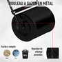 Voir la diapositive 4 : OUTSUNNY Rouleau à gazon jardin en acier avec poignée dim. 50L x 32l x 108H cm lestage max. 30 L noir