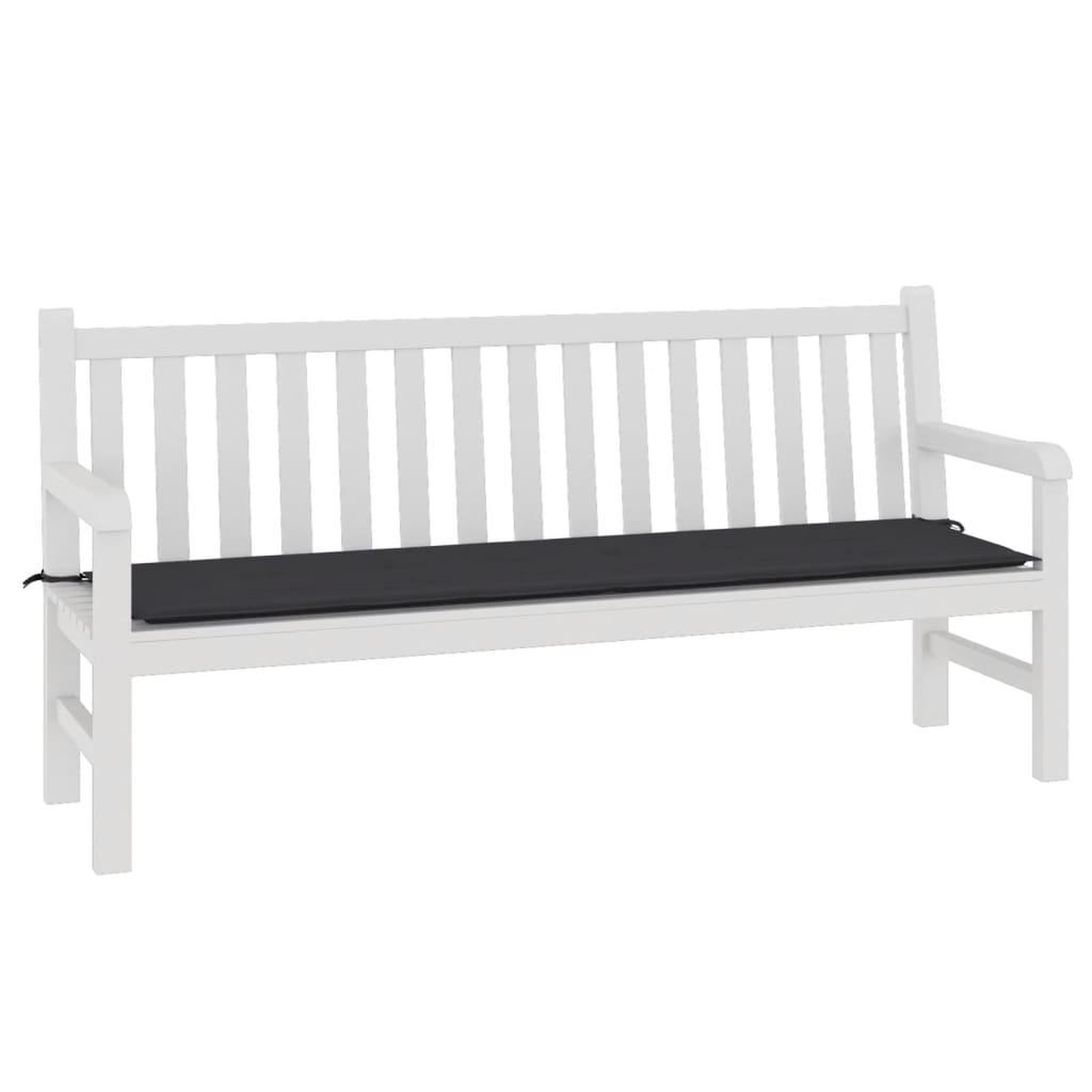 Voir la diapositive 3 : VIDAXL Coussin de banc de jardin noir 180x50x3 cm tissu oxford