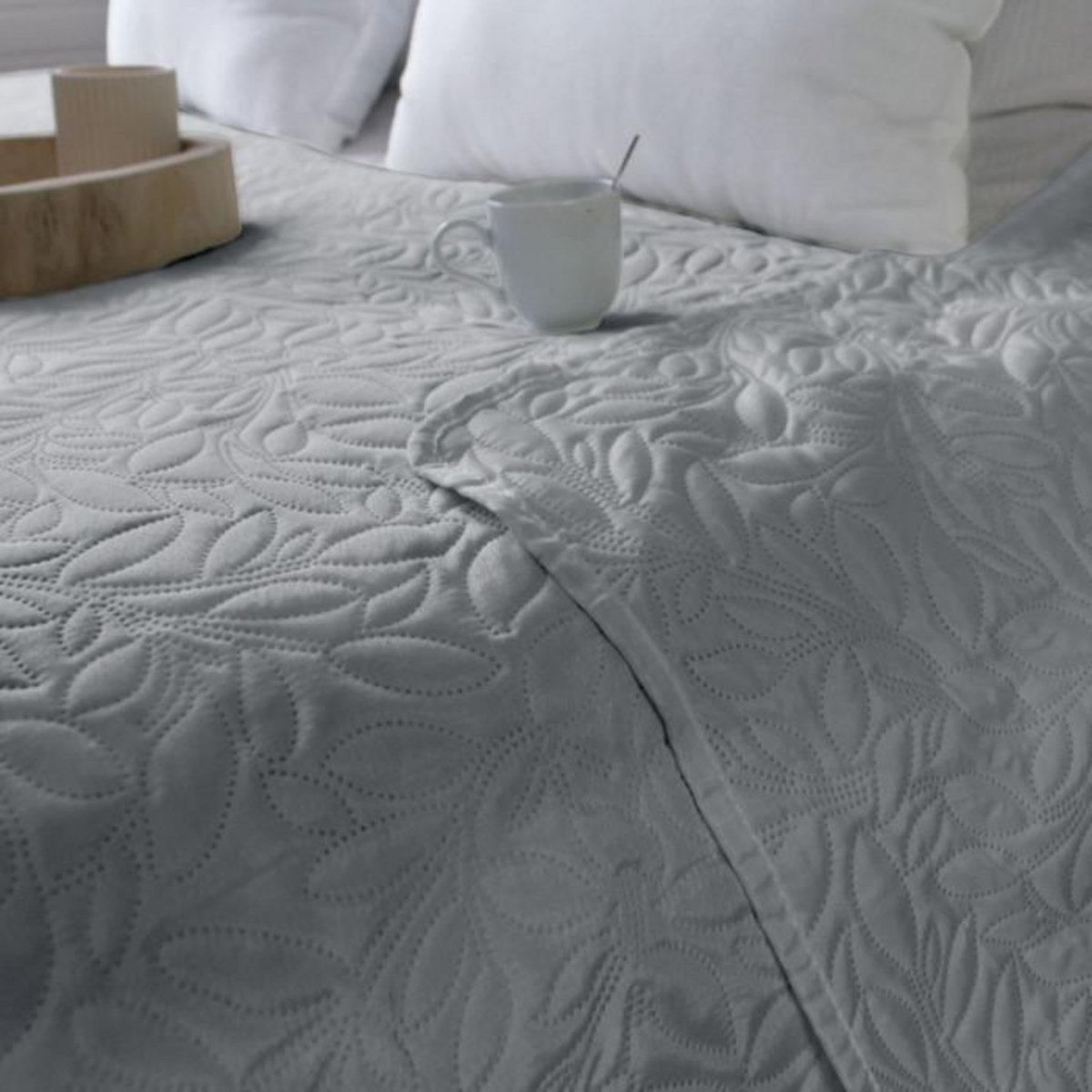 Paris Prix Couvre-lit en Microfibre  Rosa  220x240cm Gris