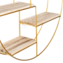 Voir la diapositive 3 : ID MARKET Etagère murale ronde LILY 4 niveaux bois et métal doré design industriel