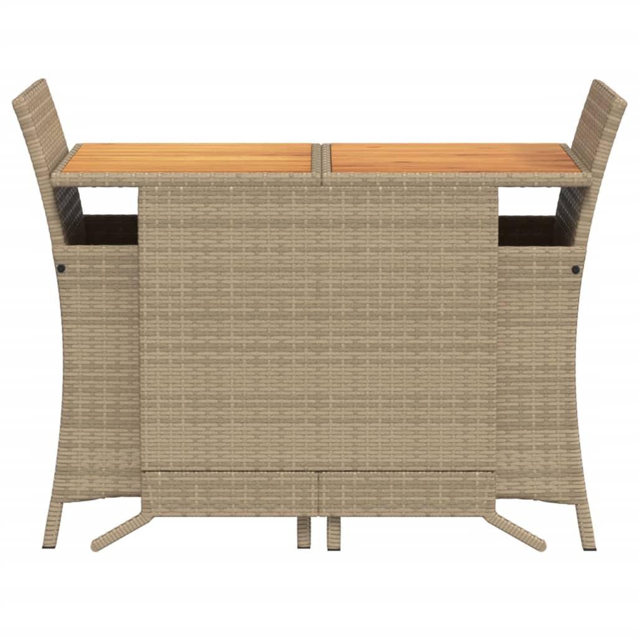 Voir la diapositive 4 : VIDAXL Ensemble de bistro 3 pcs avec coussins beige resine tressee