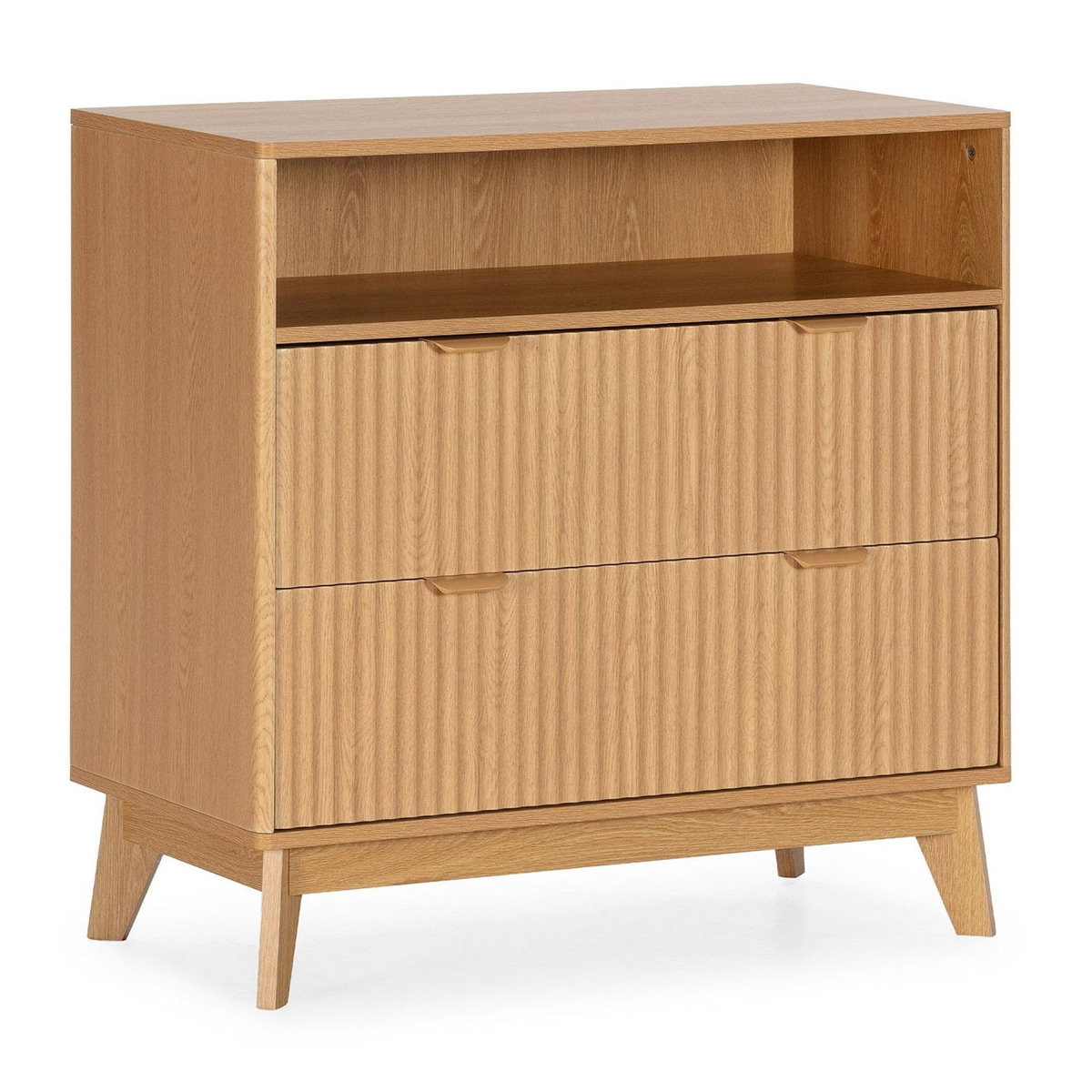 VS VENTA-STOCK Commode Oporto 2 tiroirs 1 étagère effet Chêne