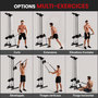 Voir la diapositive 6 : HOMCOM Station de musculation montage mural - double poulie, tirage poitrine, lat pulldown - acier gris noir
