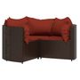 Voir la diapositive 3 : VIDAXL Salon de jardin 4 pcs avec coussins Marron Resine tressee