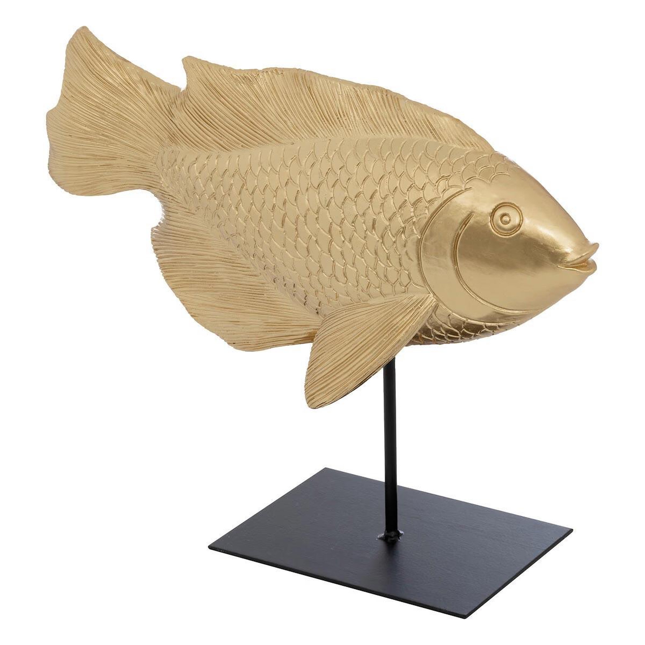 ATMOSPHERA Statuette poisson en résine  océane  25cm doré
