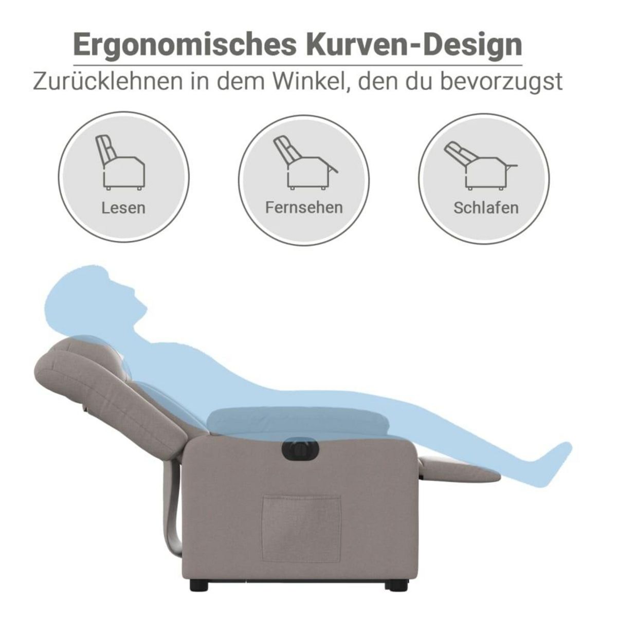 VIDAXL Fauteuil inclinable electrique taupe tissu