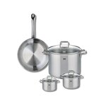 ELO Ensemble de 1 Poêle de cuisson 28 cm et 3 faitouts 12, 14 et 26 cm Elo Profi Citrin