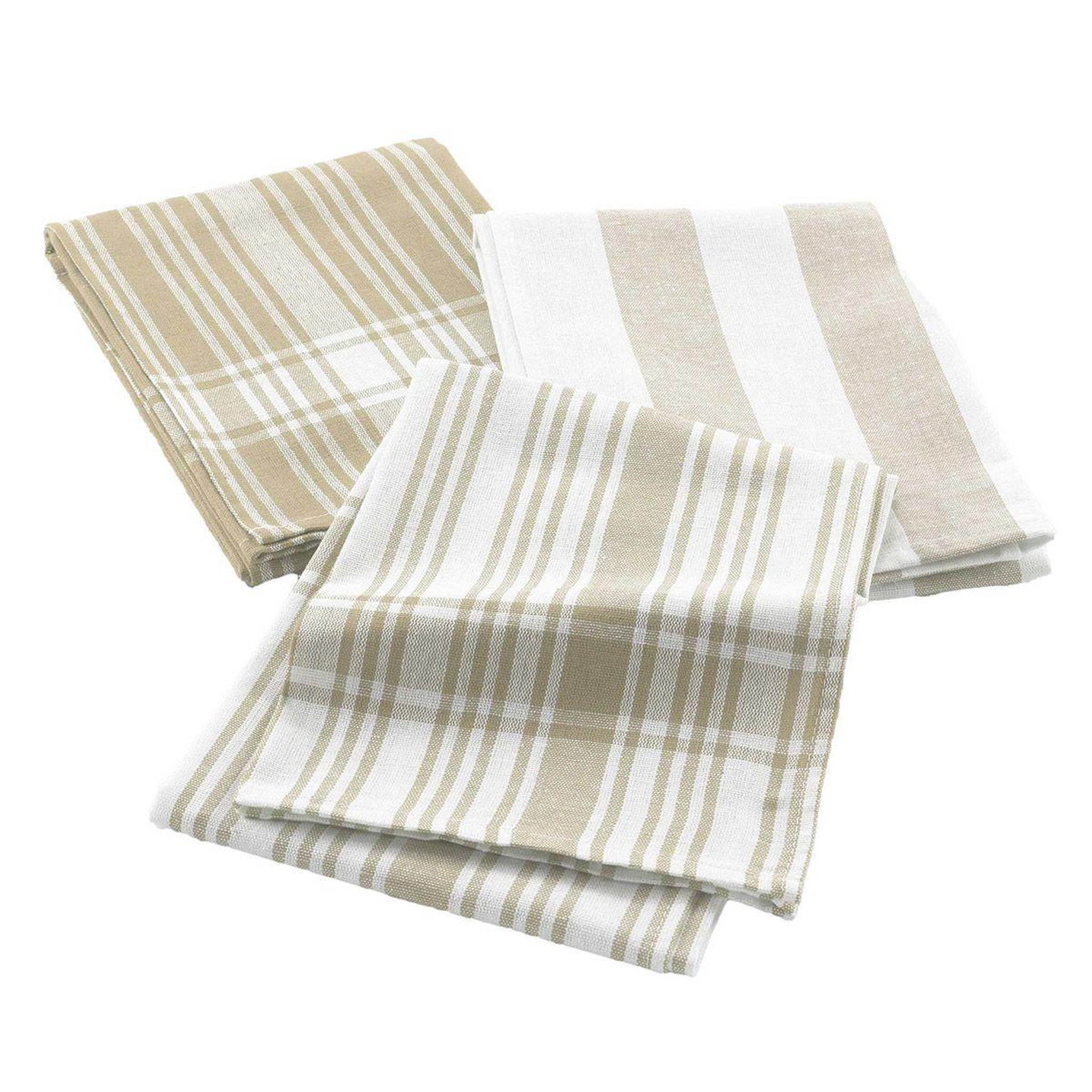Douceur d'Intérieur Lot de 3 torchons  bayado  50x70cm lin