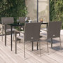 Voir la diapositive 1 : VIDAXL Ensemble a manger de jardin coussins 5 pcs noir et gris