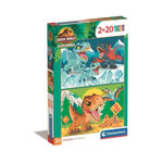 CLEMENTONI Puzzle 2 x 20 pièces Jurassic World – Dinosaures – Puzzle enfant éducatif – Dès 3 ans – Clementoni