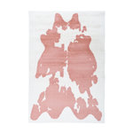 Paris Prix Tapis Imitation Fourrure  Rabbit  Rose & Blanc. Coloris disponibles : Rose